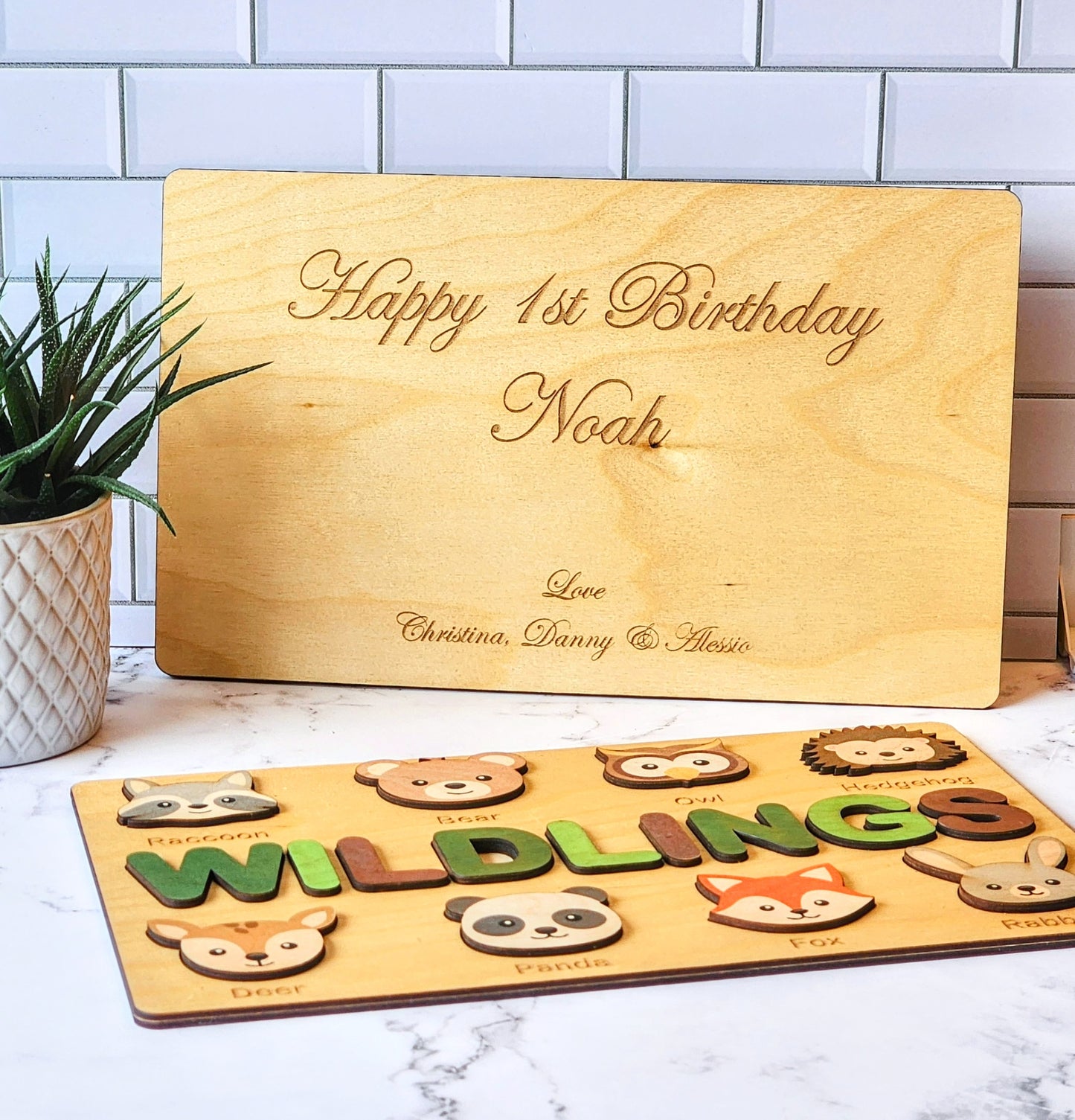 Woodland Baby Name Puzzle
