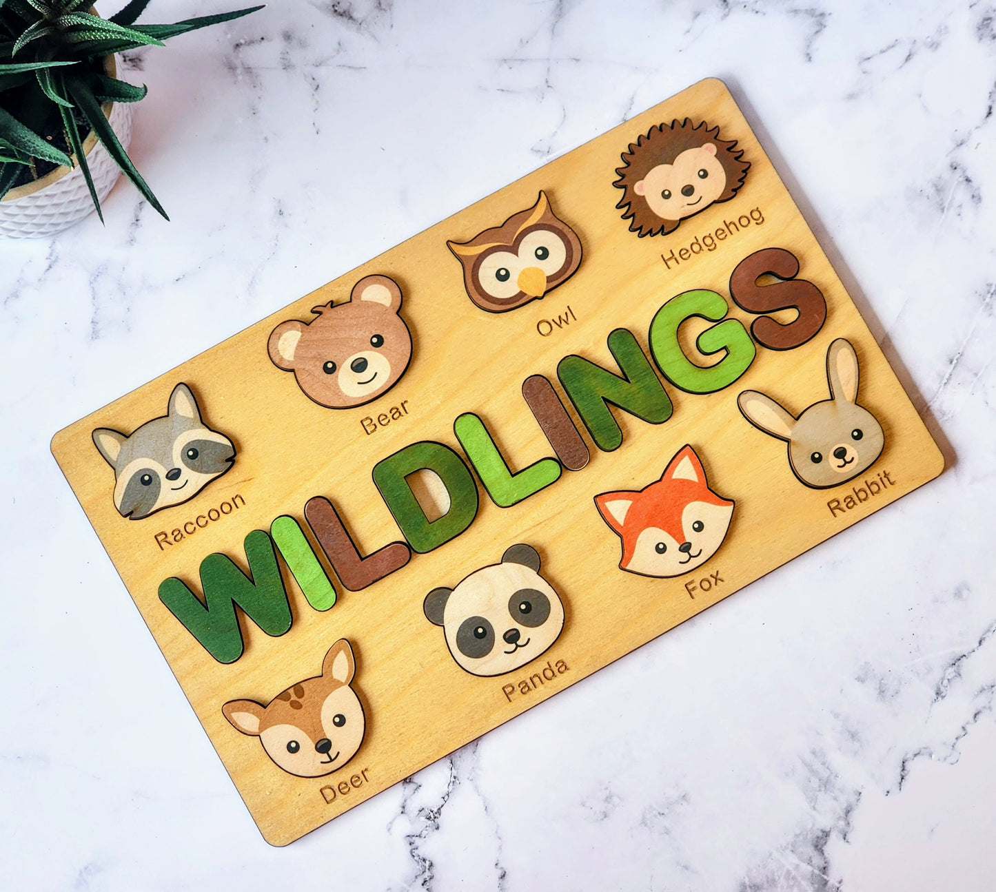 Woodland Baby Name Puzzle