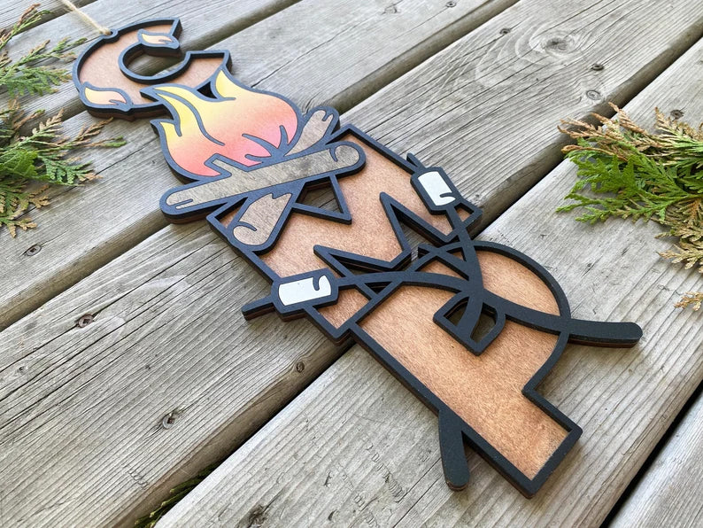 Camping Bonfire and Marshmallows Sign