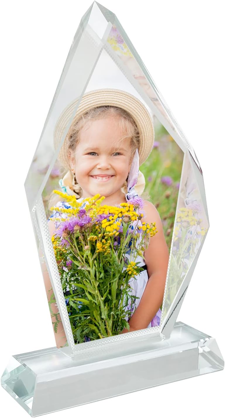 Glass Crystal Tabletop Photo Plaque