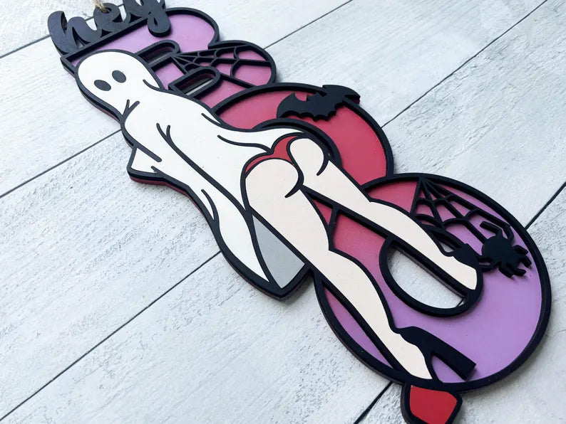 Hey Boo Sexy Ghost Sign