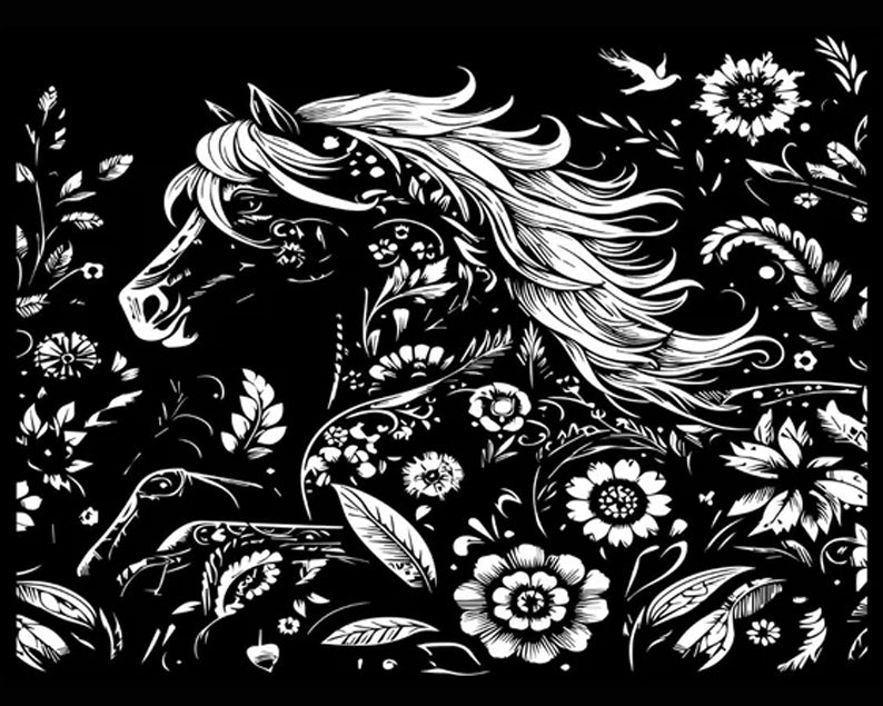 Horse and Flowers Tumbler