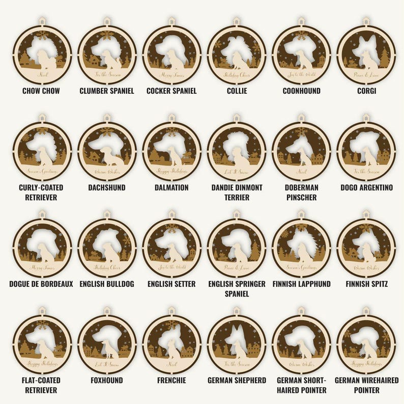 3D Dog Breed Ornaments