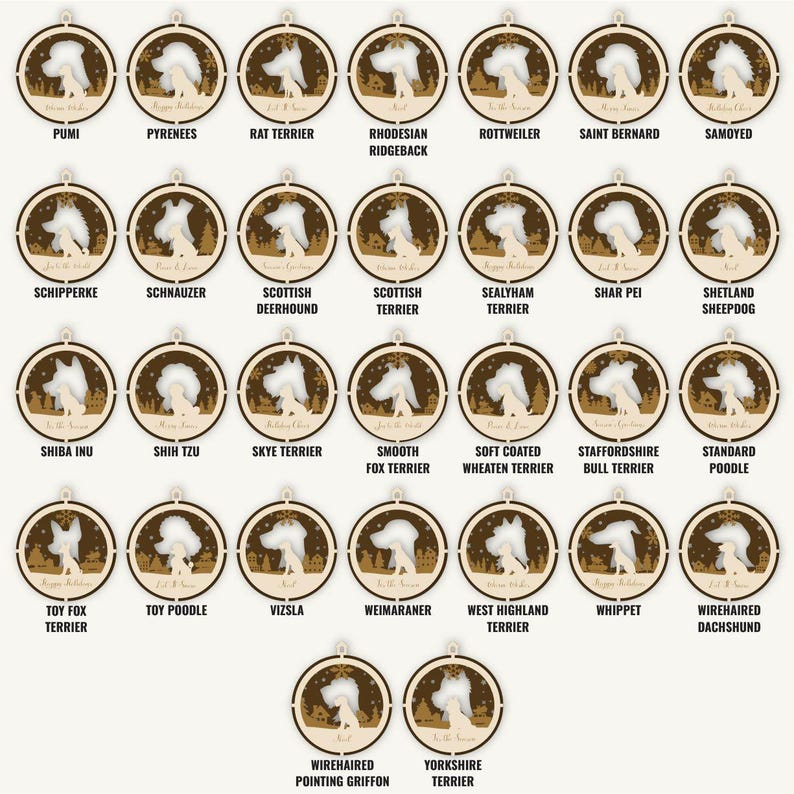 3D Dog Breed Ornaments