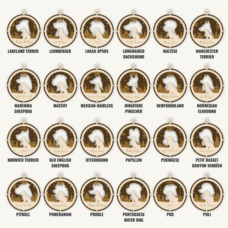 3D Dog Breed Ornaments