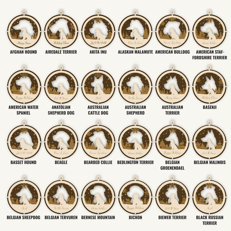 3D Dog Breed Ornaments