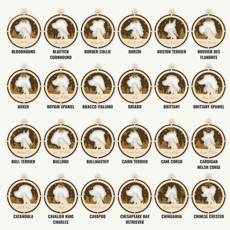 3D Dog Breed Ornaments