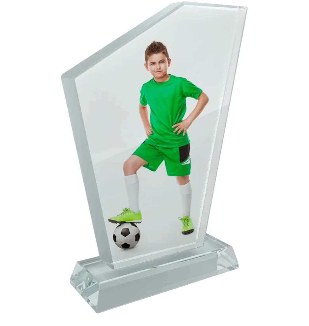 Glass Crystal Tabletop Photo Plaque