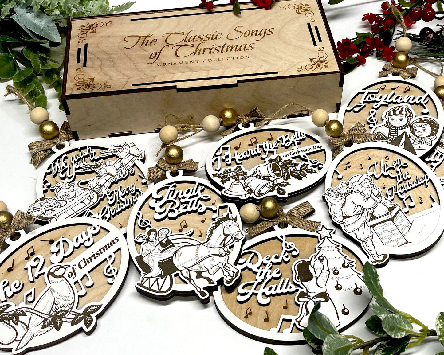 Classic Christmas Carol Ornament box set