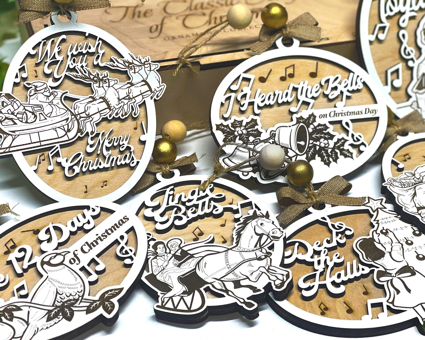 Classic Christmas Carol Ornament box set