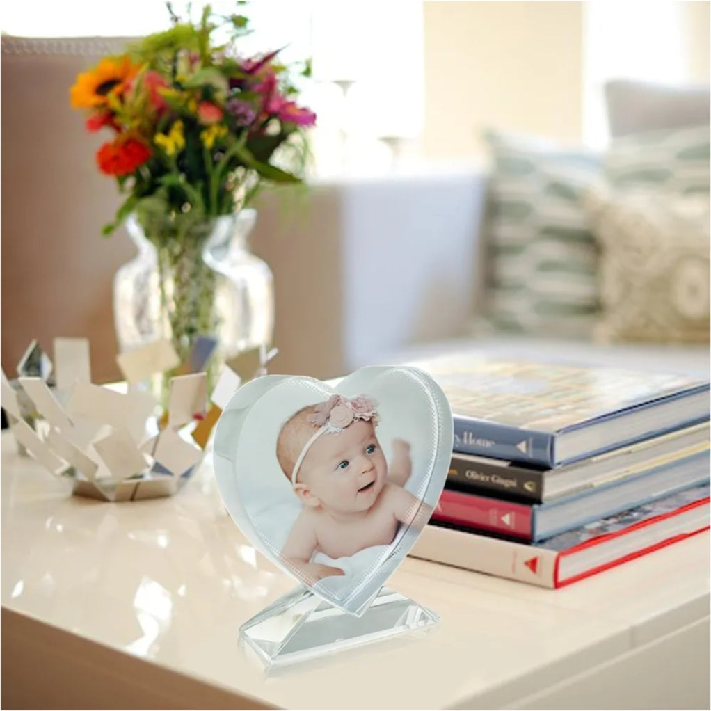 Glass Crystal Tabletop Photo Plaque