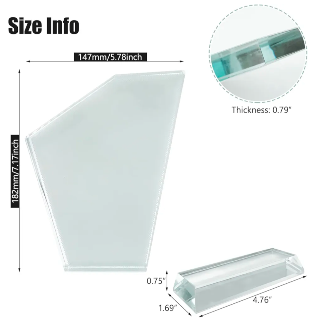 Glass Crystal Tabletop Photo Plaque
