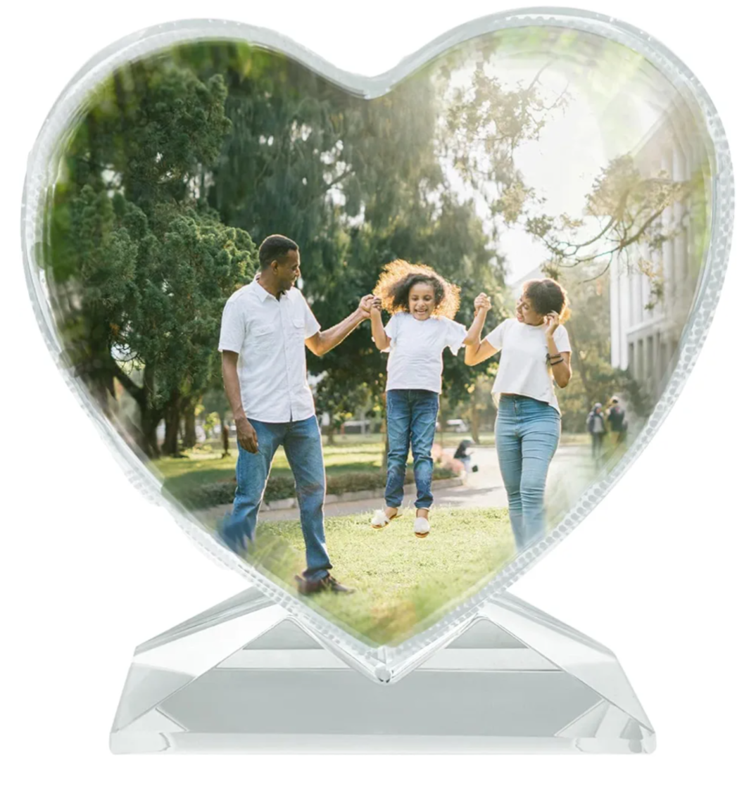 Glass Crystal Tabletop Photo Plaque