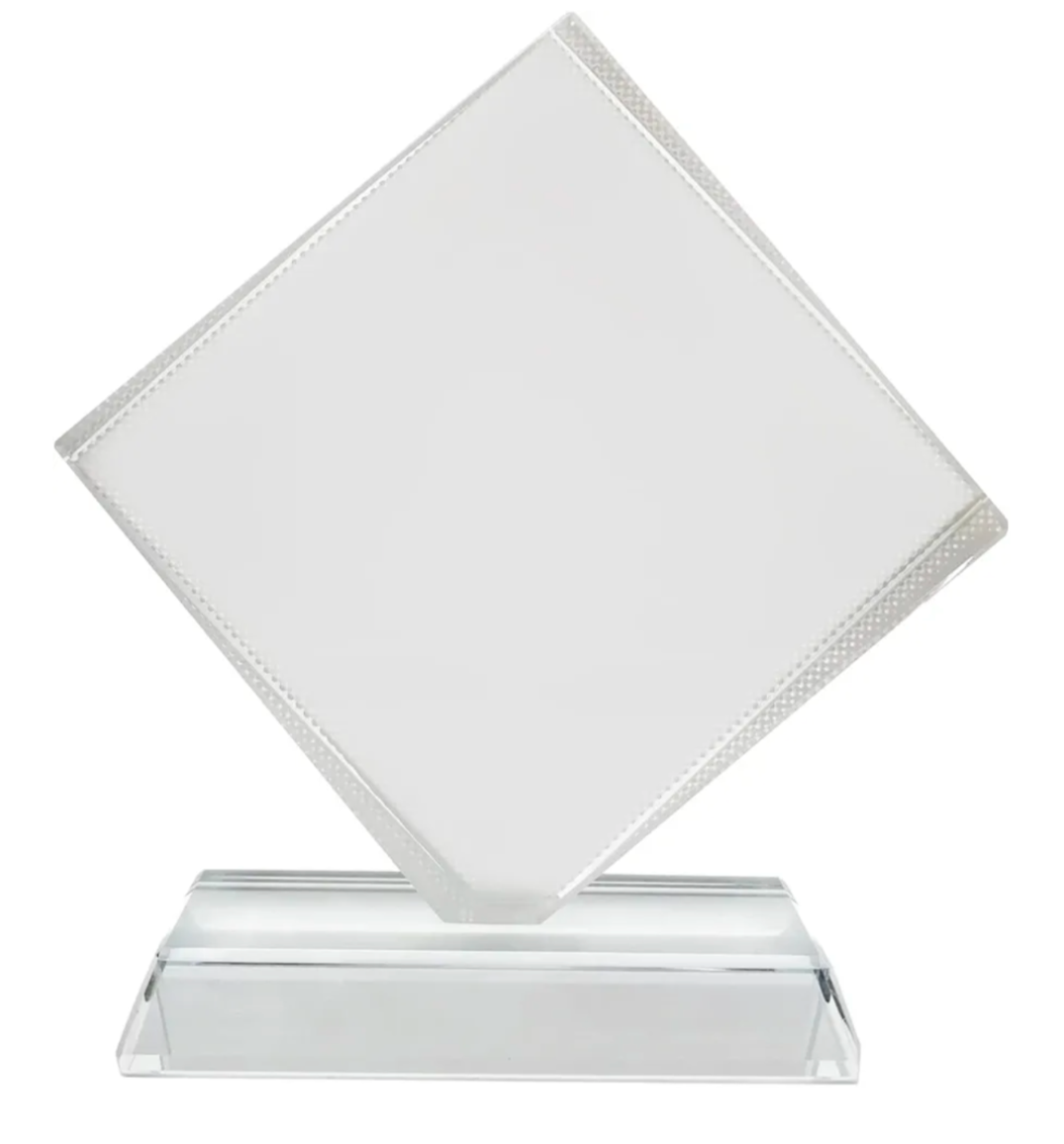 Glass Crystal Tabletop Photo Plaque