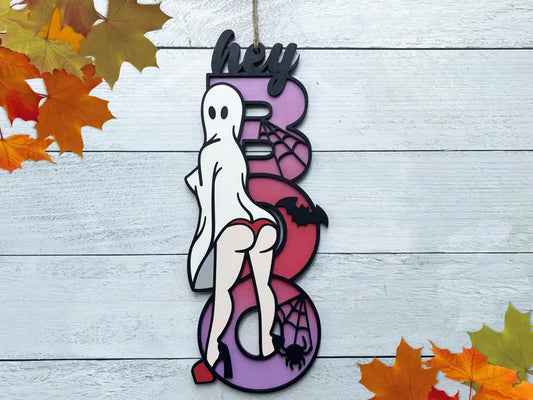 Hey Boo Sexy Ghost Sign