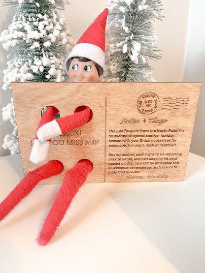 Elf on the shelf postcard