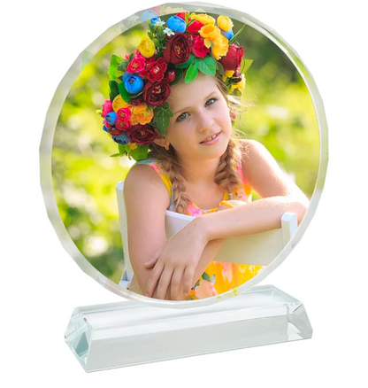 Glass Crystal Tabletop Photo Plaque